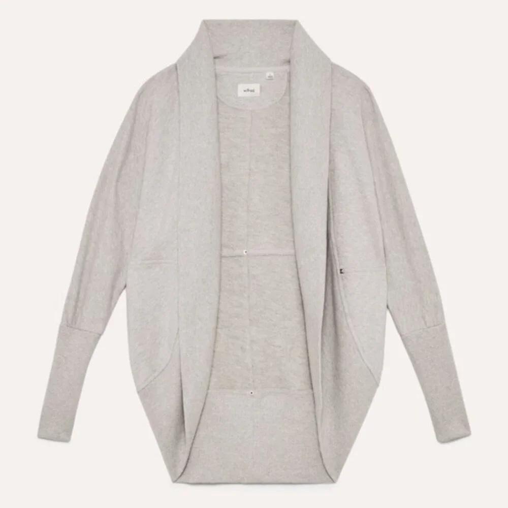 Wilfred Aritzia Diderot Cocoon Shawl Cardigan Sweater XXS XS Grey Silver Studs - Picture 10 of 10